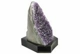 Deep Purple Amethyst Geode With Wood Base - Uruguay #275694-1